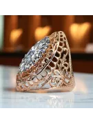 Zircon Or rose 14 carats vintage d'origine Anneau Bijoux vintage vrc090r